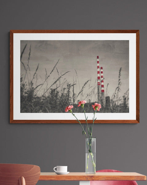 Fine art Photograph of Pigeon house, Poolbeg Chimneys, Poolbeg stacks, Ringsend, Dublin, Ireland