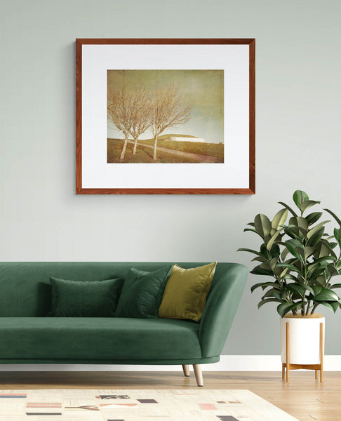 Irish Landscape, Limited edition Hahnemühle Fine Art print. Saatchi artfinder. Newgrange Neolithic passage tomb