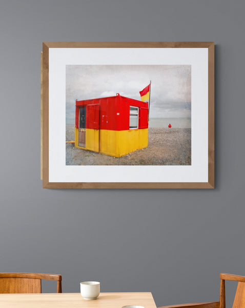 Original Limited edition photographs of  Red and Yellow Lifeguard hut, Bray co. Wicklow